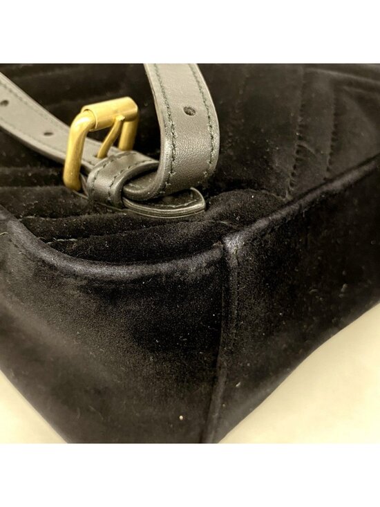 Gucci Backpack GG Marmont Velvet Black Gold main image 8
